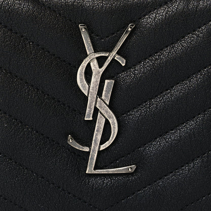 Saint Laurent Sheepskin Tri-Quilt Monogram Zip Around Wallet Black 7 of 9