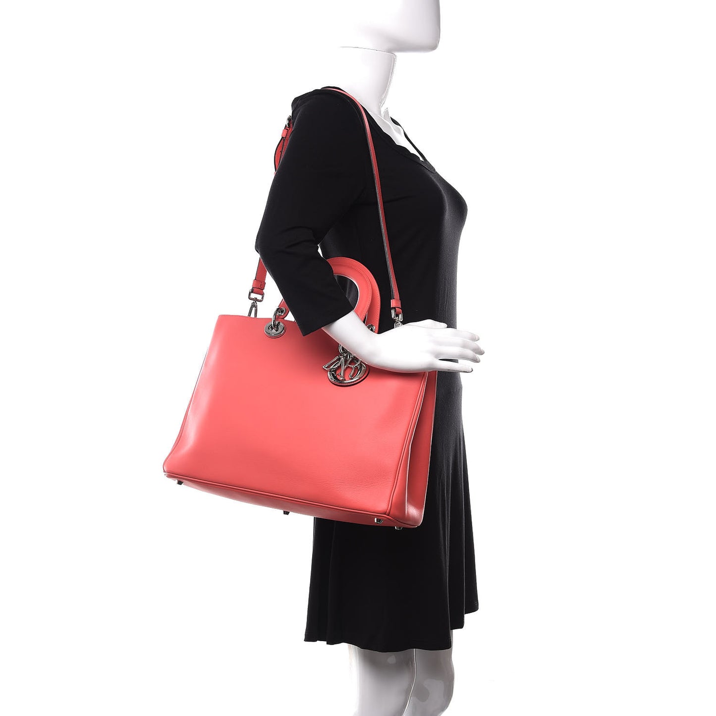 Smooth Calfskin Large Diorissimo Tote Light Coral