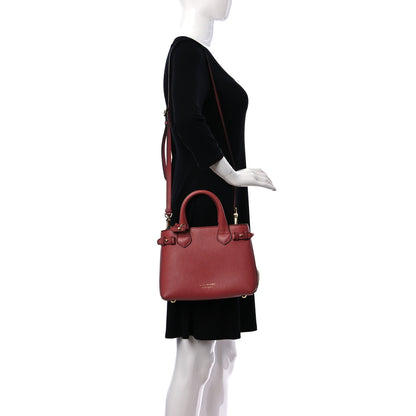 Burberry Derby Calfskin House Check Small Banner Tote Cinnamon Red 2 of 12