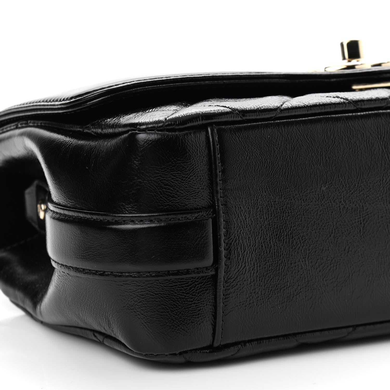 Chanel Crumpled Glazed Lambskin Quilted Small Flap Black 9 of 10