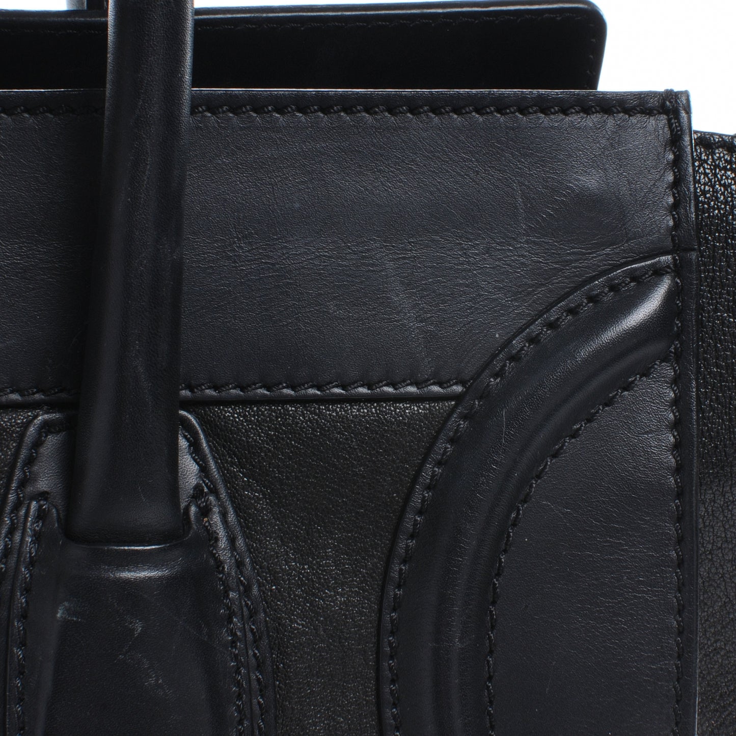 Smooth Calfskin and Lambskin Mini Luggage Black