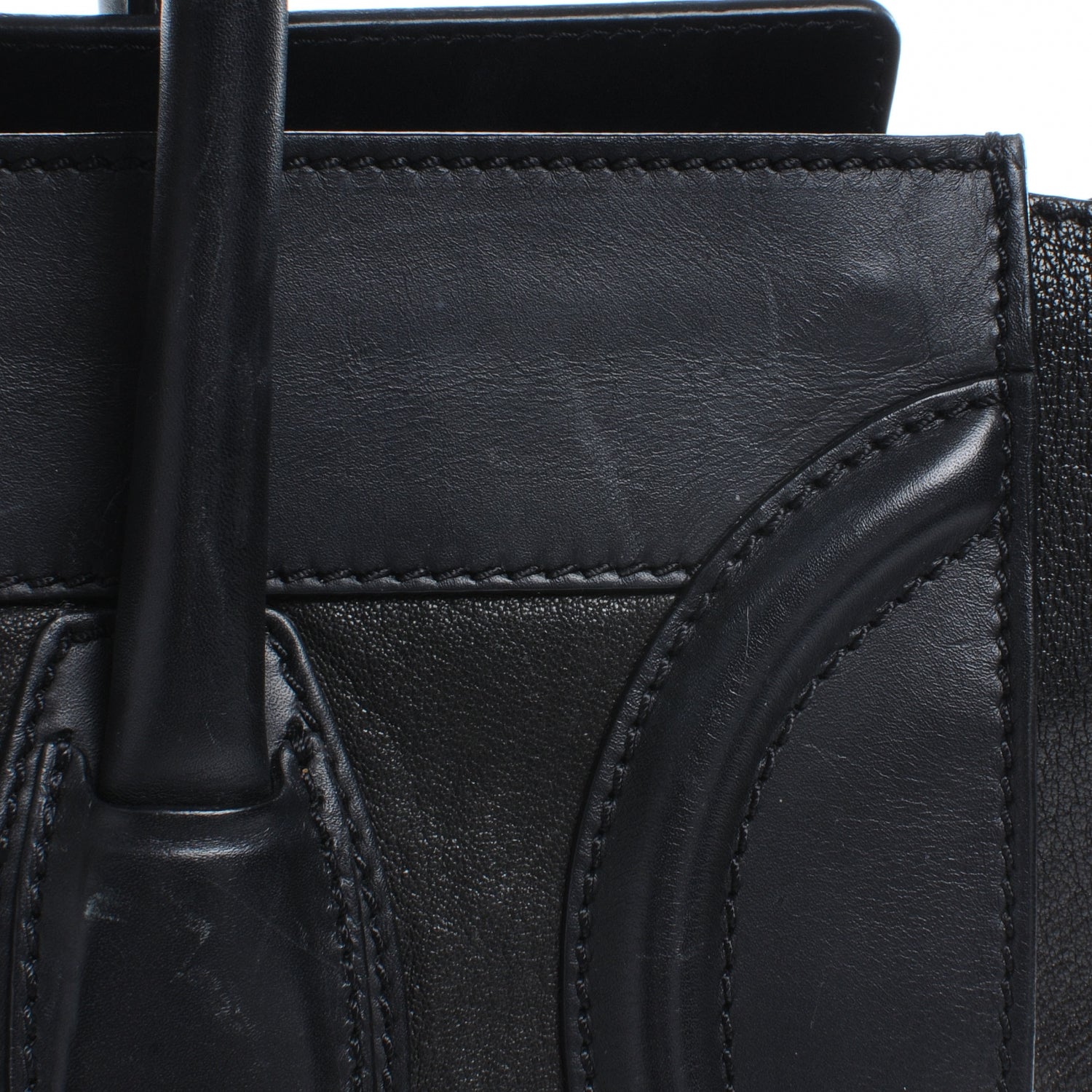 Celine Smooth Calfskin and Lambskin Mini Luggage Black 10 of 12