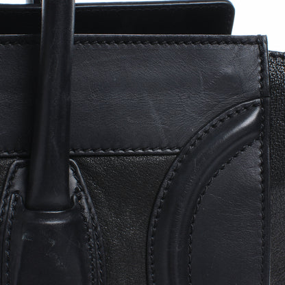 Celine Smooth Calfskin and Lambskin Mini Luggage Black 10 of 12