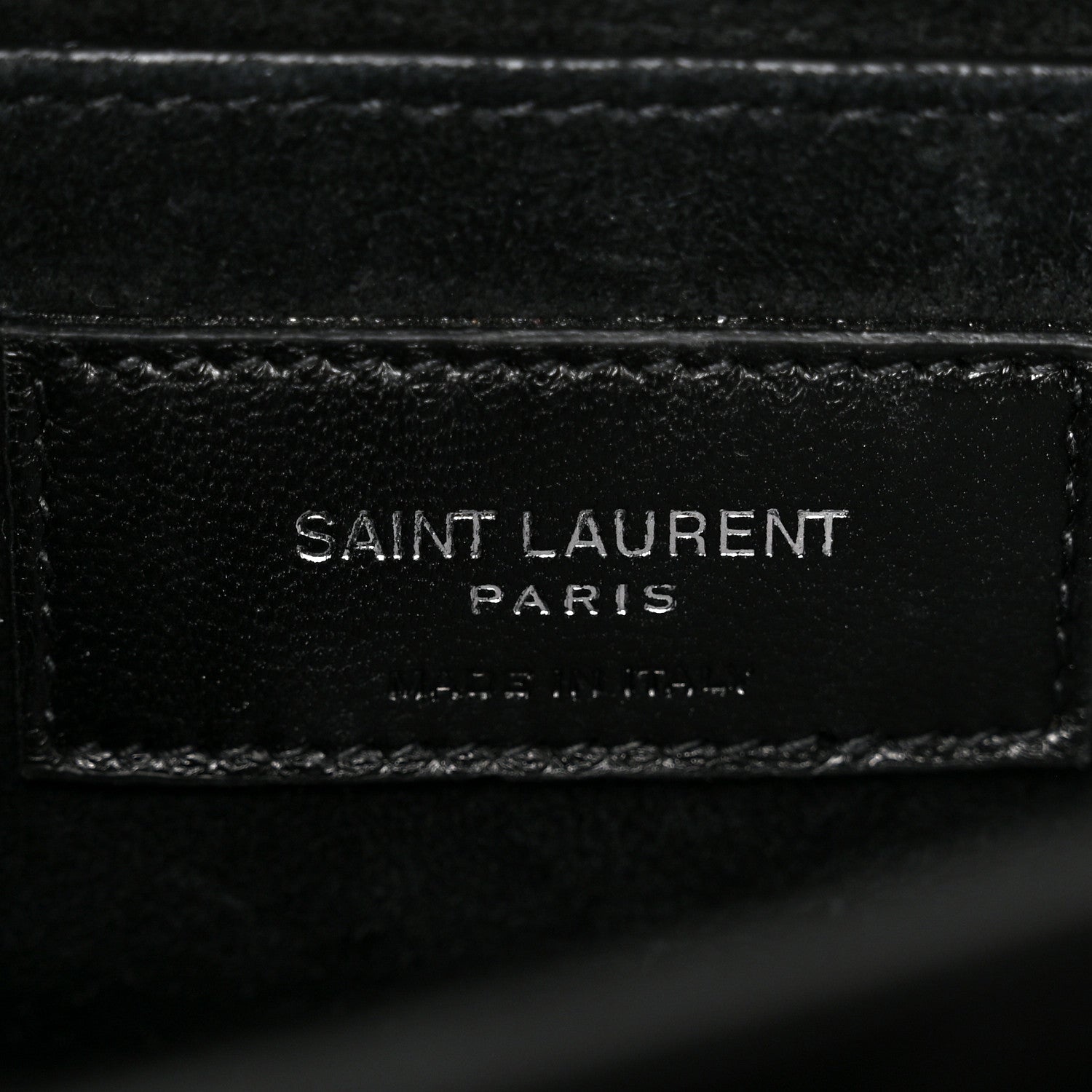 Saint Laurent Calfskin Crocodile Embossed Medium Monogram Sunset Black 6 of 9