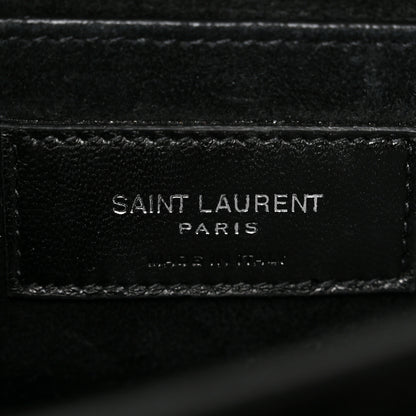 Saint Laurent Calfskin Crocodile Embossed Medium Monogram Sunset Black 6 of 9