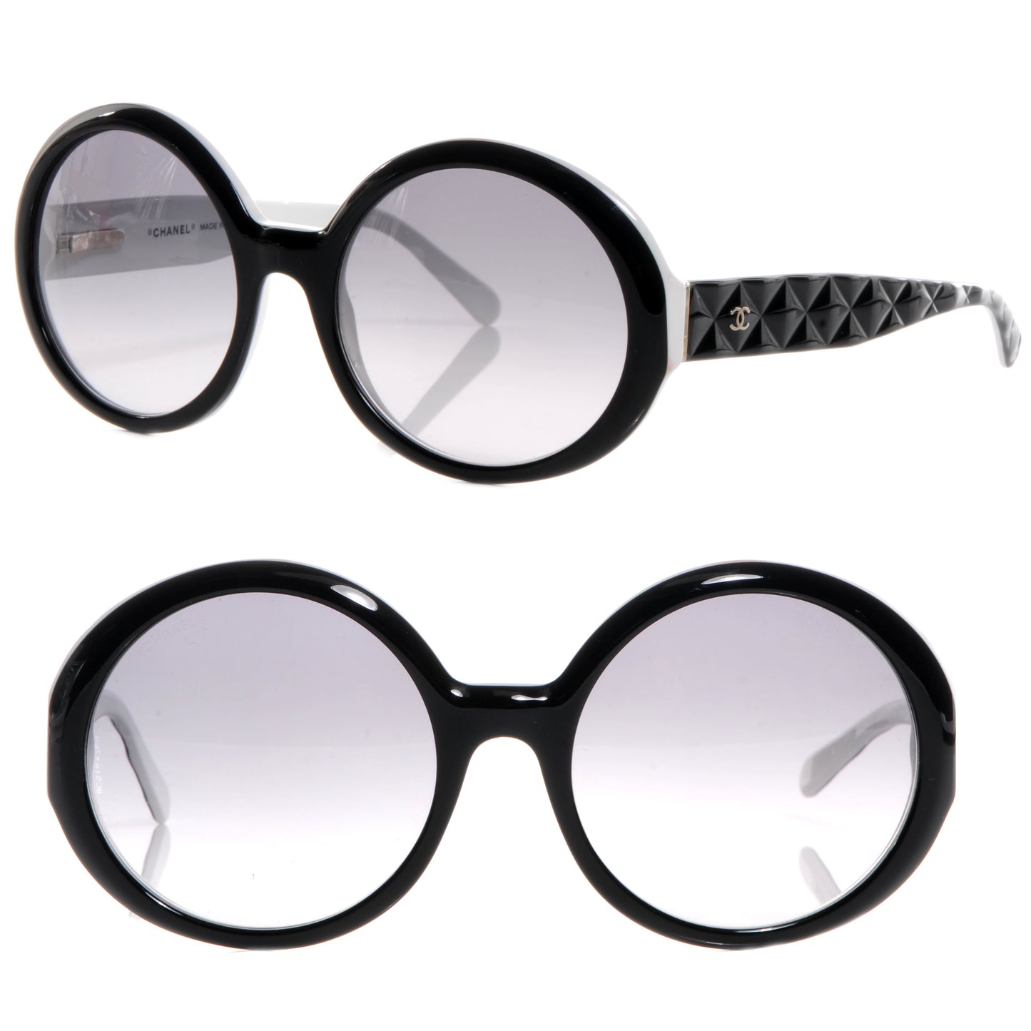 Quilted CC Mod Sunglasses 5120 Black/White