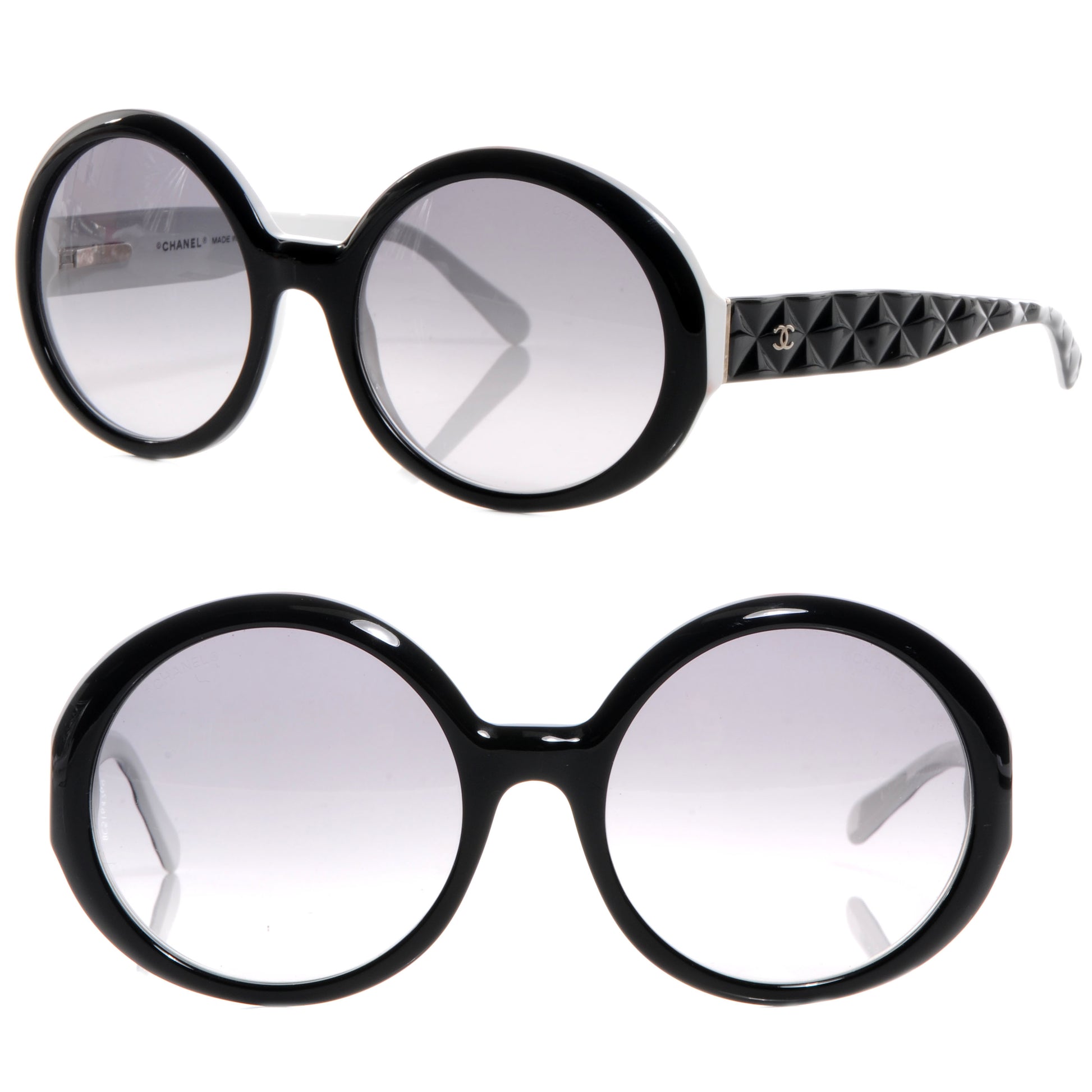 Chanel Quilted CC Mod Sunglasses 5120 Black/White 1 of 5