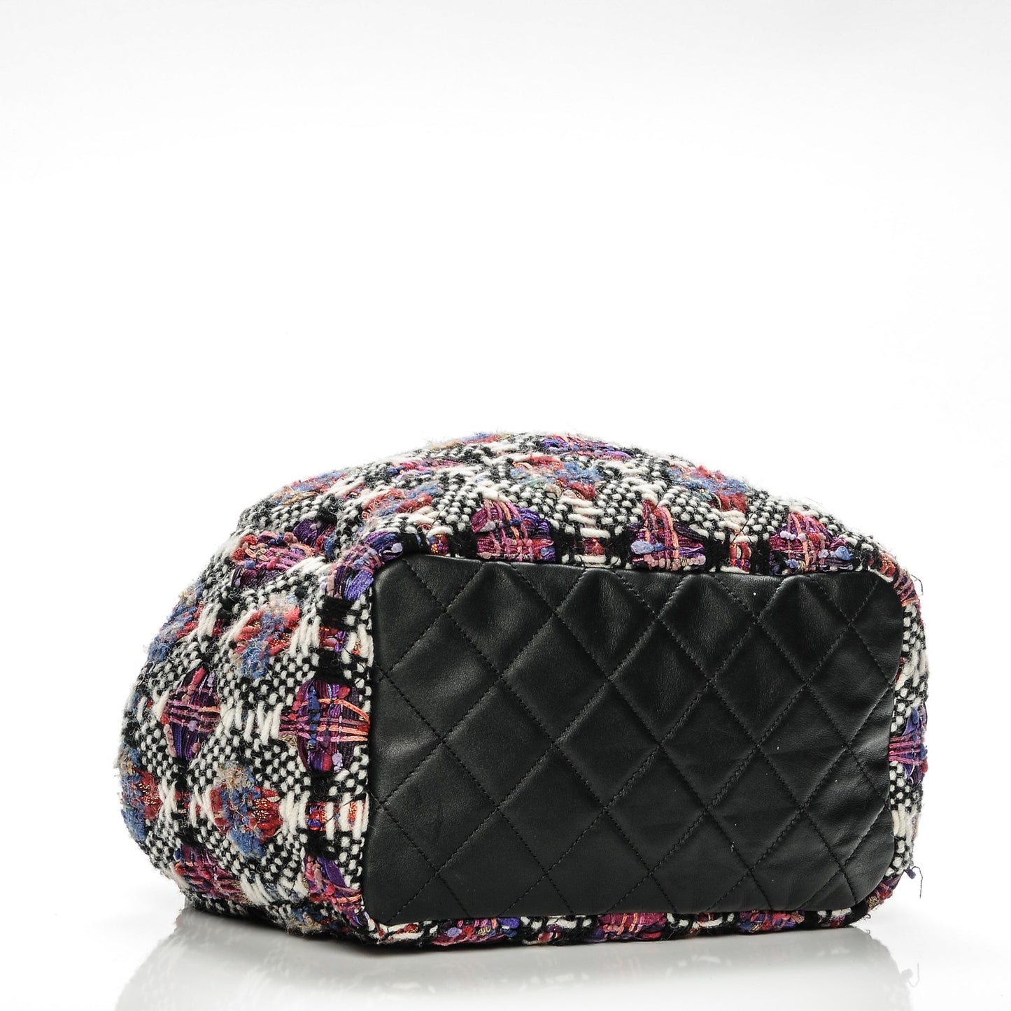 Tweed Lambskin Medium CC Chain Drawstring Tote Multicolor