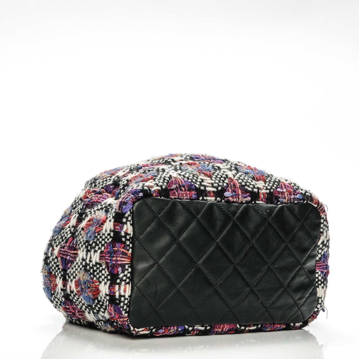 Chanel Tweed Lambskin Medium CC Chain Drawstring Tote Multicolor 4 of 8