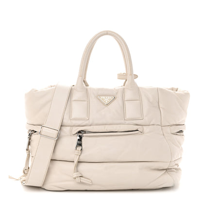Prada Nappa Bomber Tote Bianco 1 of 11
