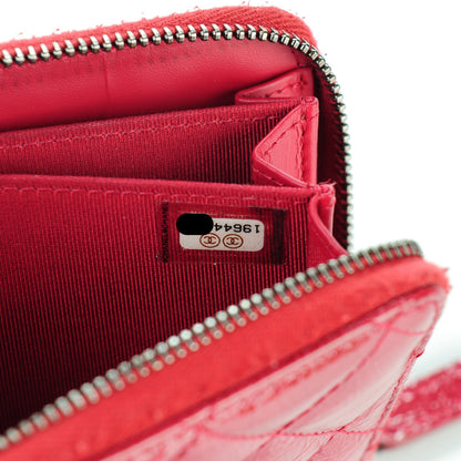 Chanel Patent Calfskin Quilted Zip Around Phone Holder Dark Pink 8 of 8