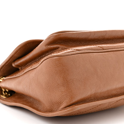 Saint Laurent Crinkled Calfskin Matelasse Monogram Medium Niki Chain Satchel Caramel 9 of 10