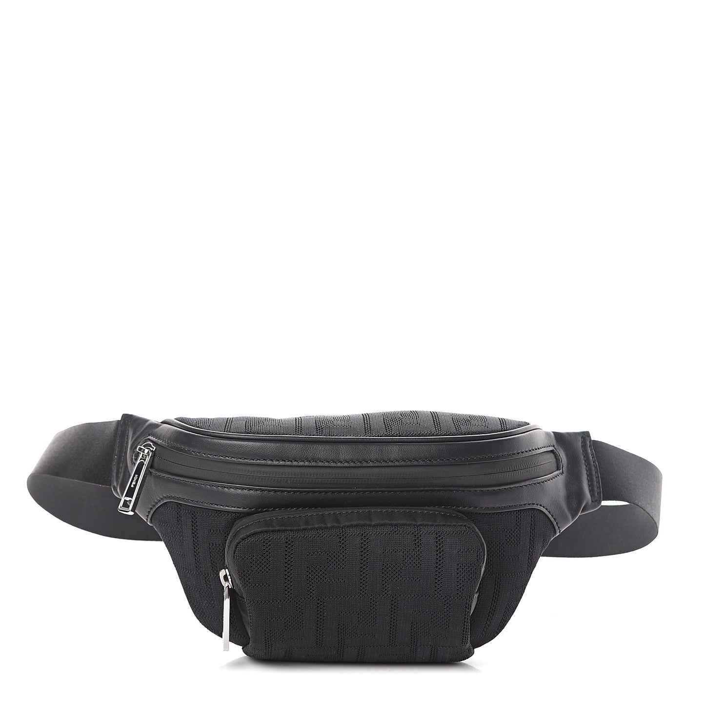 Neoprene Mesh Vitello Grace FF Pocket Belt Bag Black