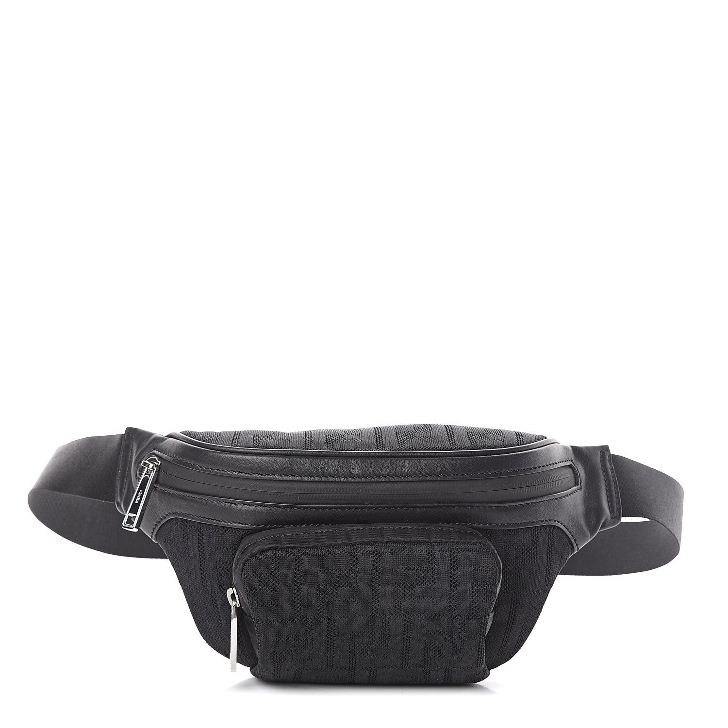 Fendi Neoprene Mesh Vitello Grace FF Pocket Belt Bag Black 1 of 8