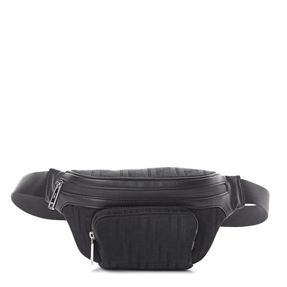 Fendi Neoprene Mesh Vitello Grace FF Pocket Belt Bag Black 1 of 8