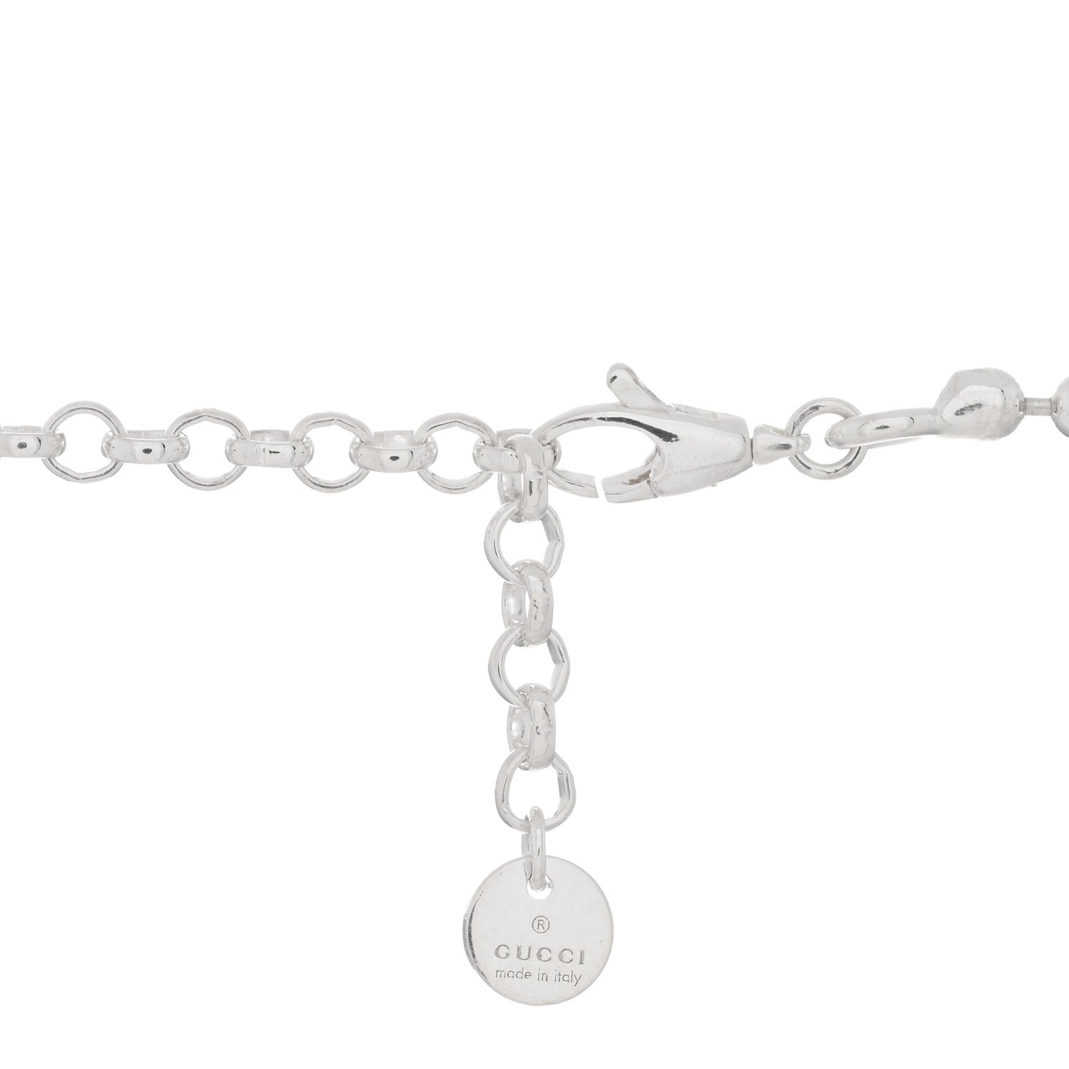 Gucci Sterling Silver Interlocking GG Pendant Beaded Necklace 3 of 3