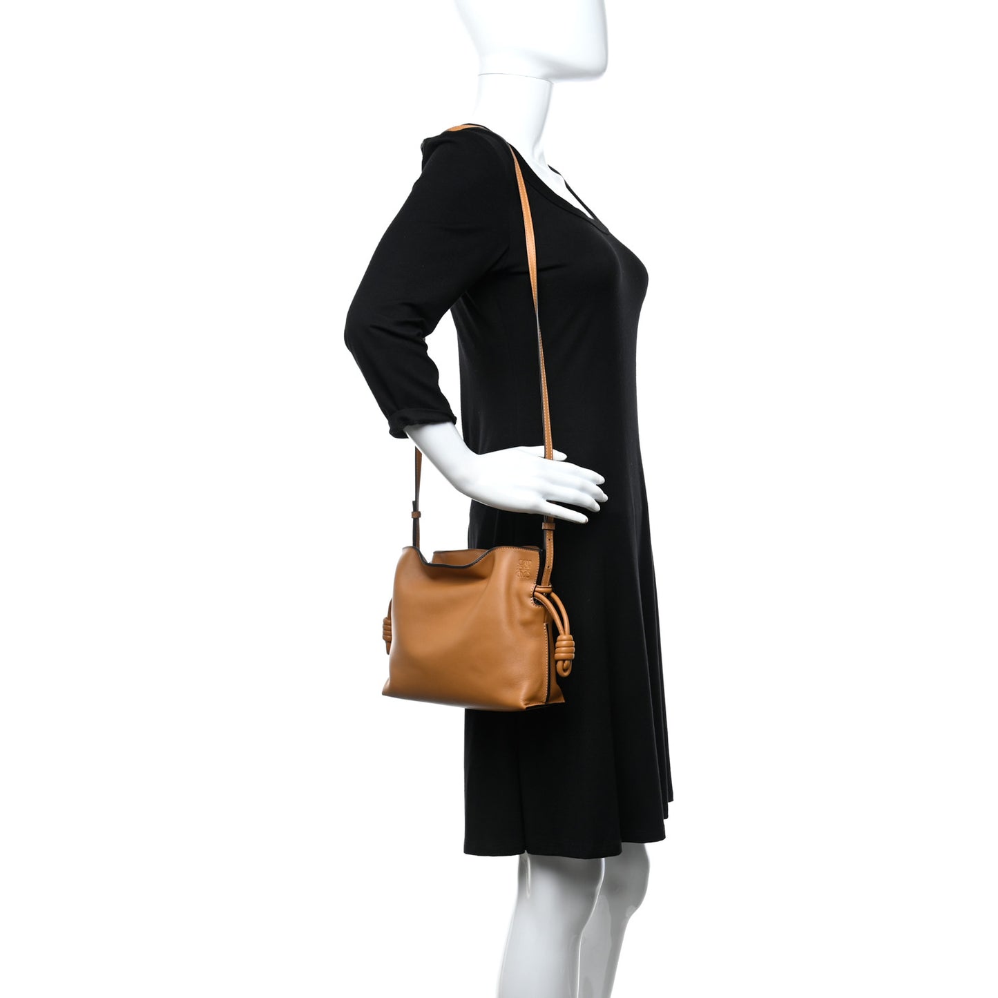 Calfskin Mini Flamenco Knot Clutch Warm Desert