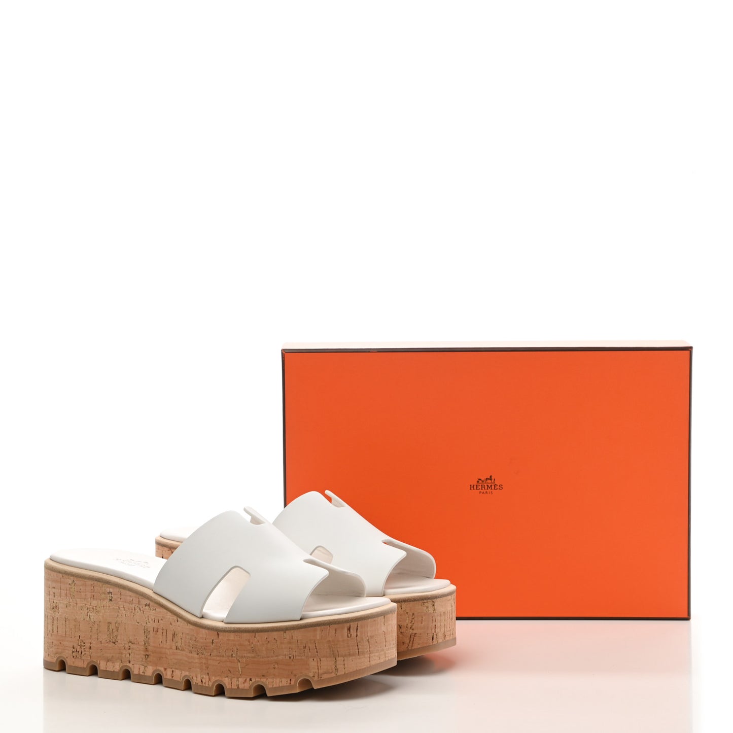 Calfskin Cork Eze 30 Sandals 38 White