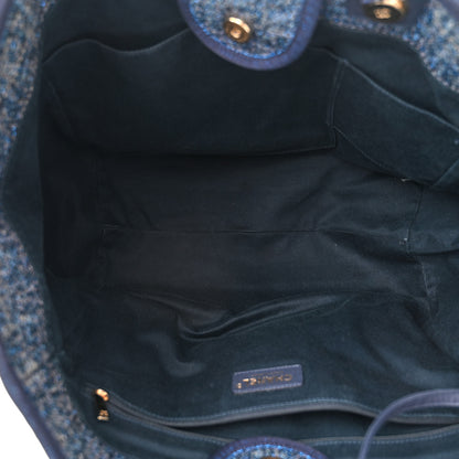 Chanel Lurex Canvas Medium Deauville Tote Navy Blue 5 of 12