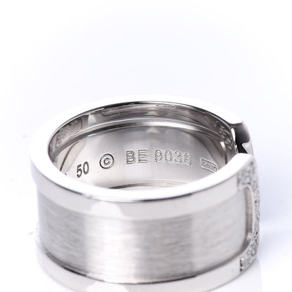 Cartier 18K White Gold Diamond 10mm Logo De Ring 50 5.25 5 of 5