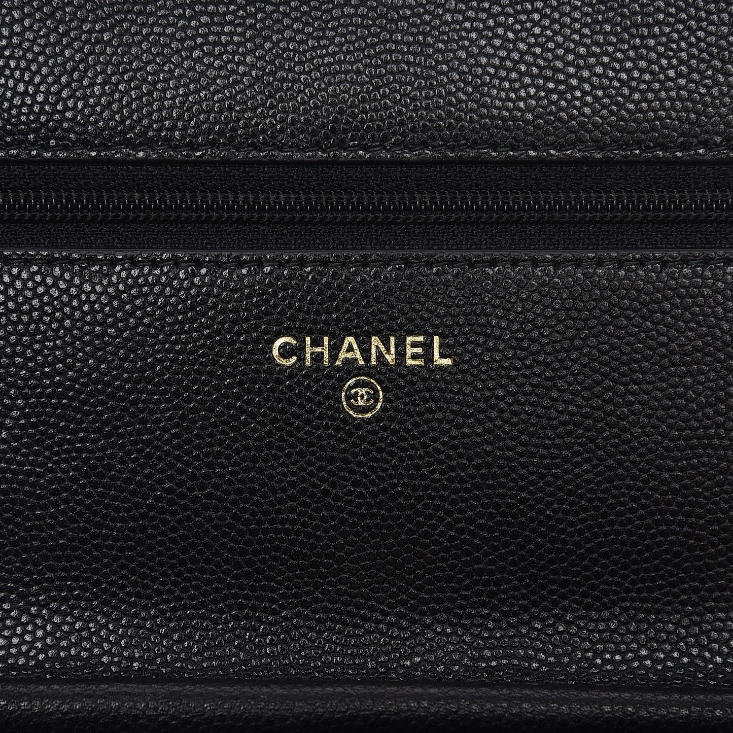 Caviar Quilted Golden Class Wallet On Chain WOC Black