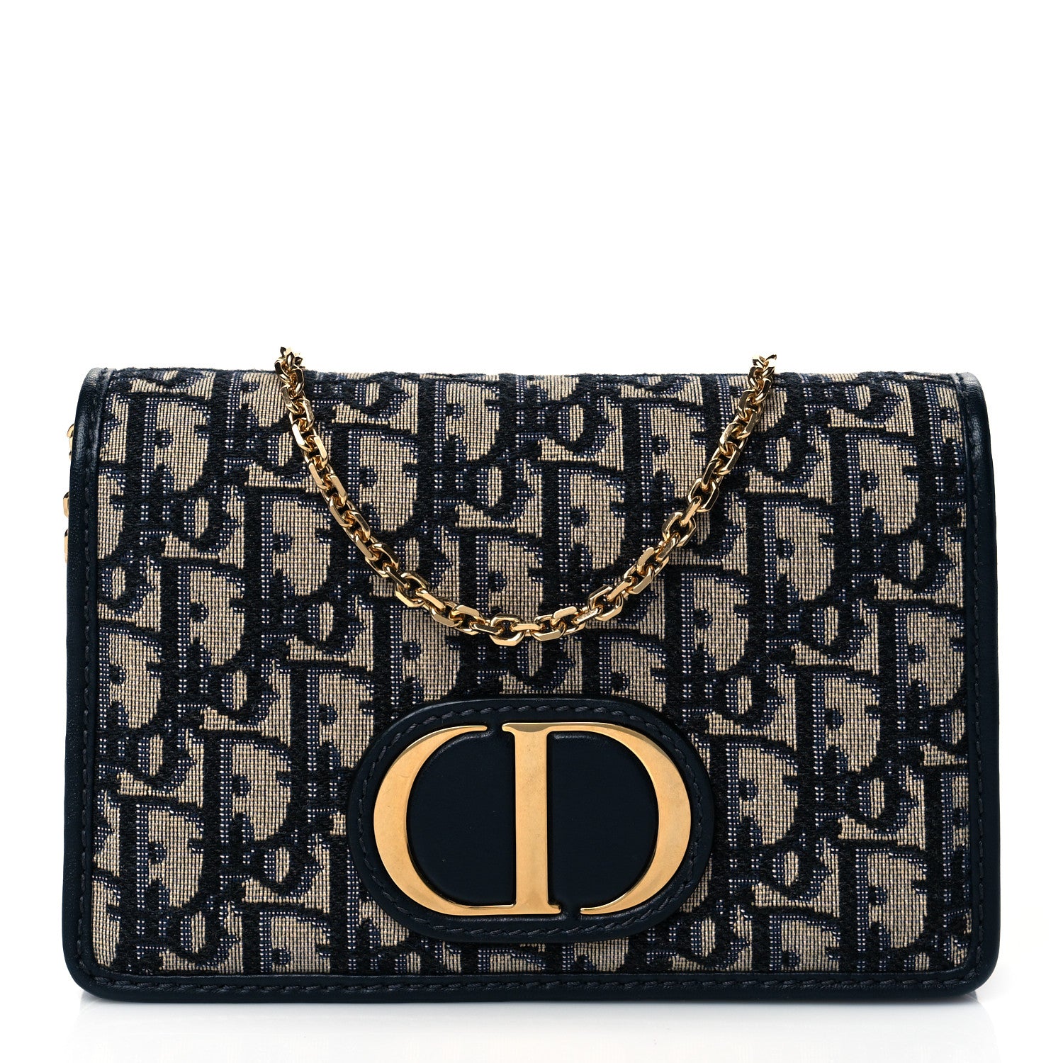 Christian Dior Oblique 30 Montaigne 2-In-1 Pouch Blue 1 of 8