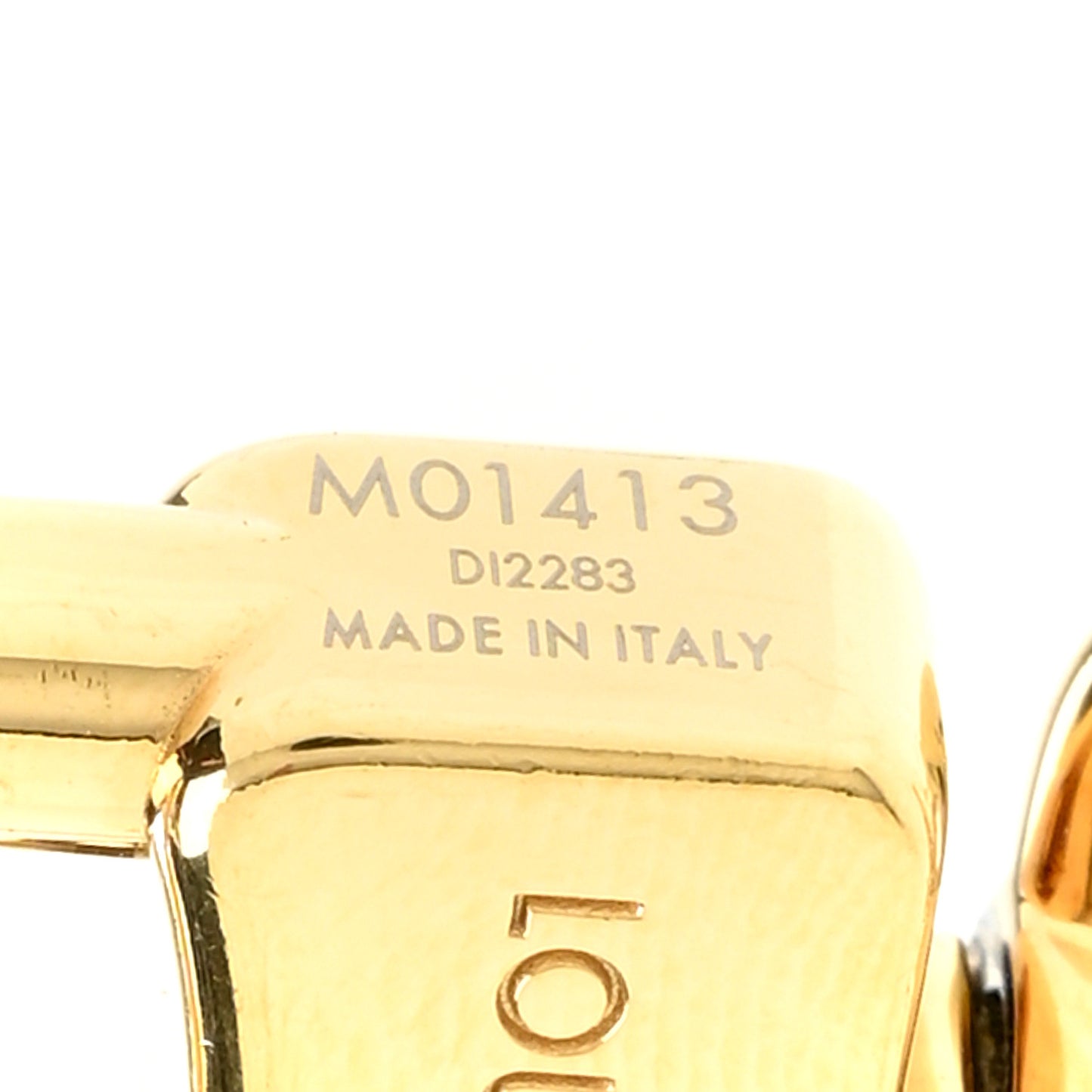 Brass Enamel Fleur De Monogram Bag Charm Chain Gold