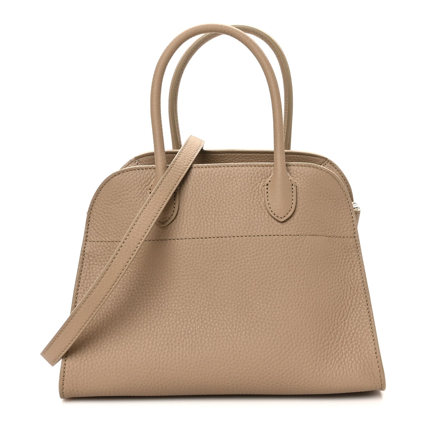 Grained Calfskin Soft Margaux 10 Bag Dark Taupe