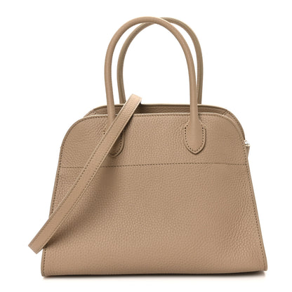 The Row Grained Calfskin Soft Margaux 10 Bag Dark Taupe 1 of 9