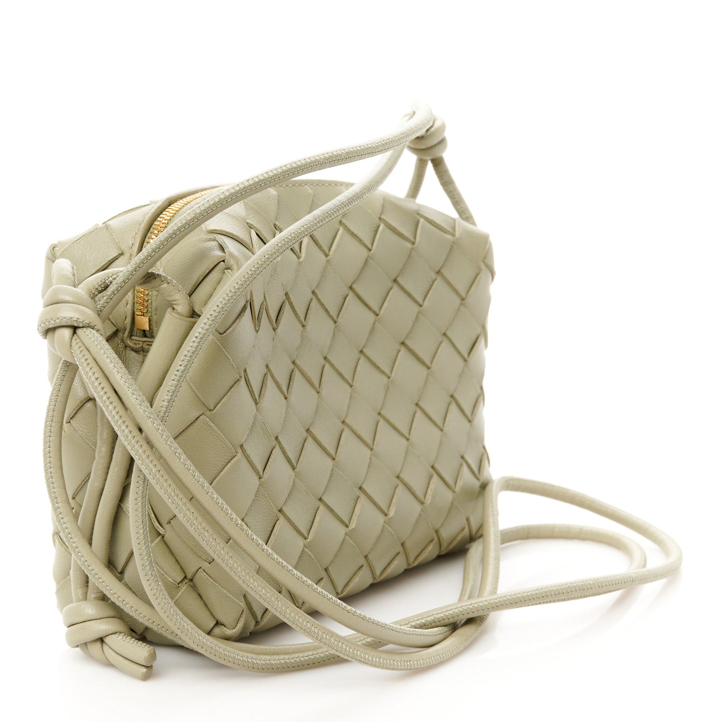 Nappa Intrecciato Mini Loop Camera Bag Travertine