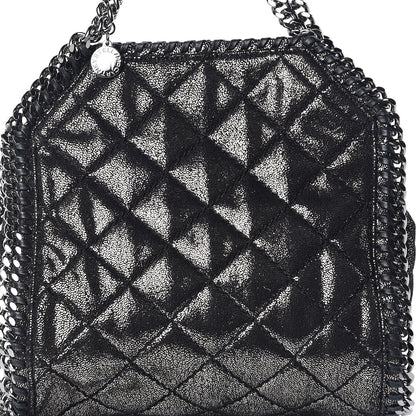 Stella McCartney Chamois Shiny Dotted Quilted Mini Falabella Tote Ruthenium 10 of 10