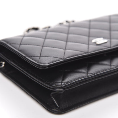 Chanel Lambskin Quilted Wallet On Chain WOC Black 8 of 11