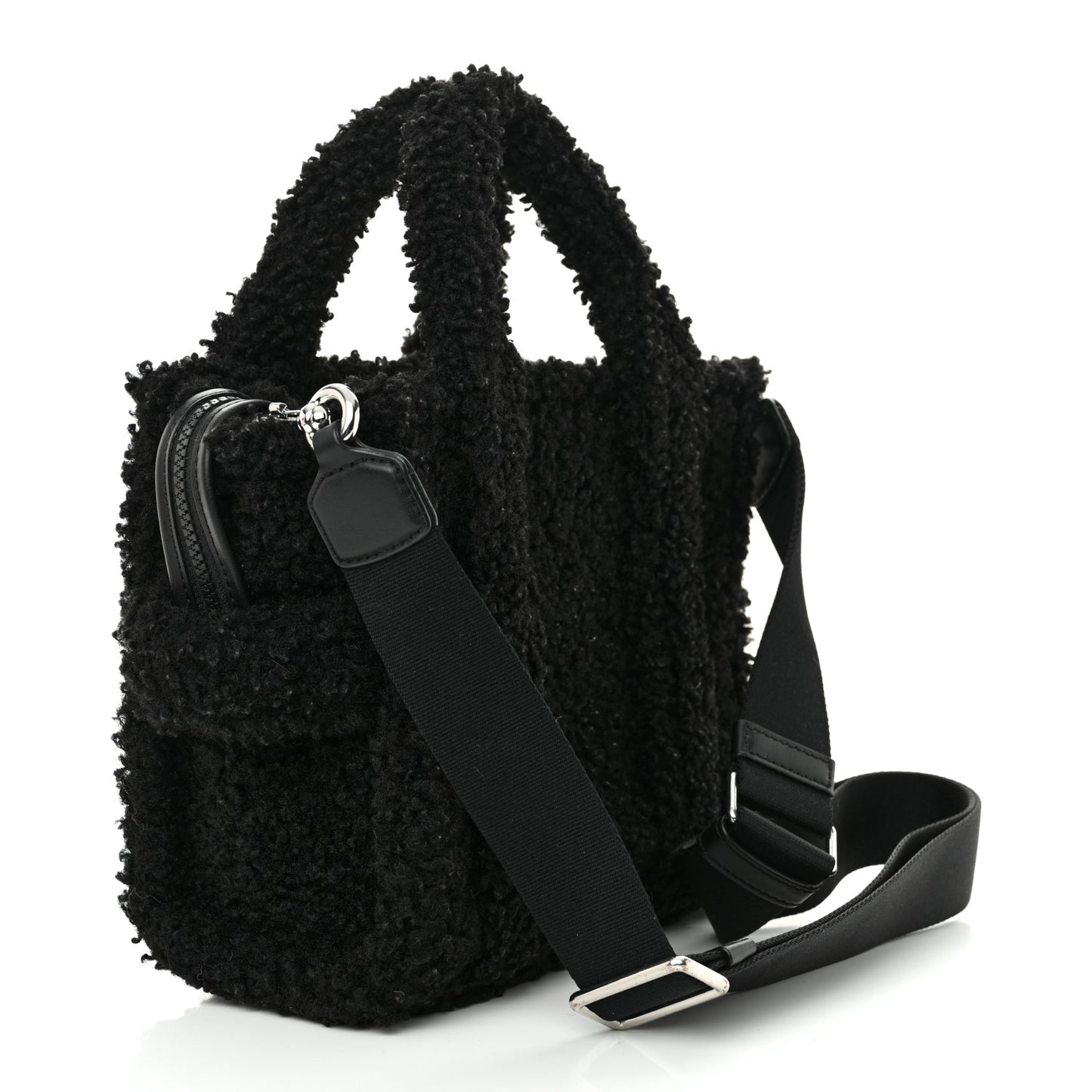 Polyester Cotton Mini The Teddy Traveler Tote Bag Black
