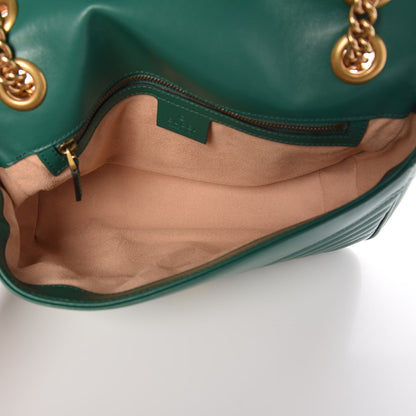 Gucci Calfskin Matelasse Small GG Marmont Shoulder Bag Emerald Green 5 of 8