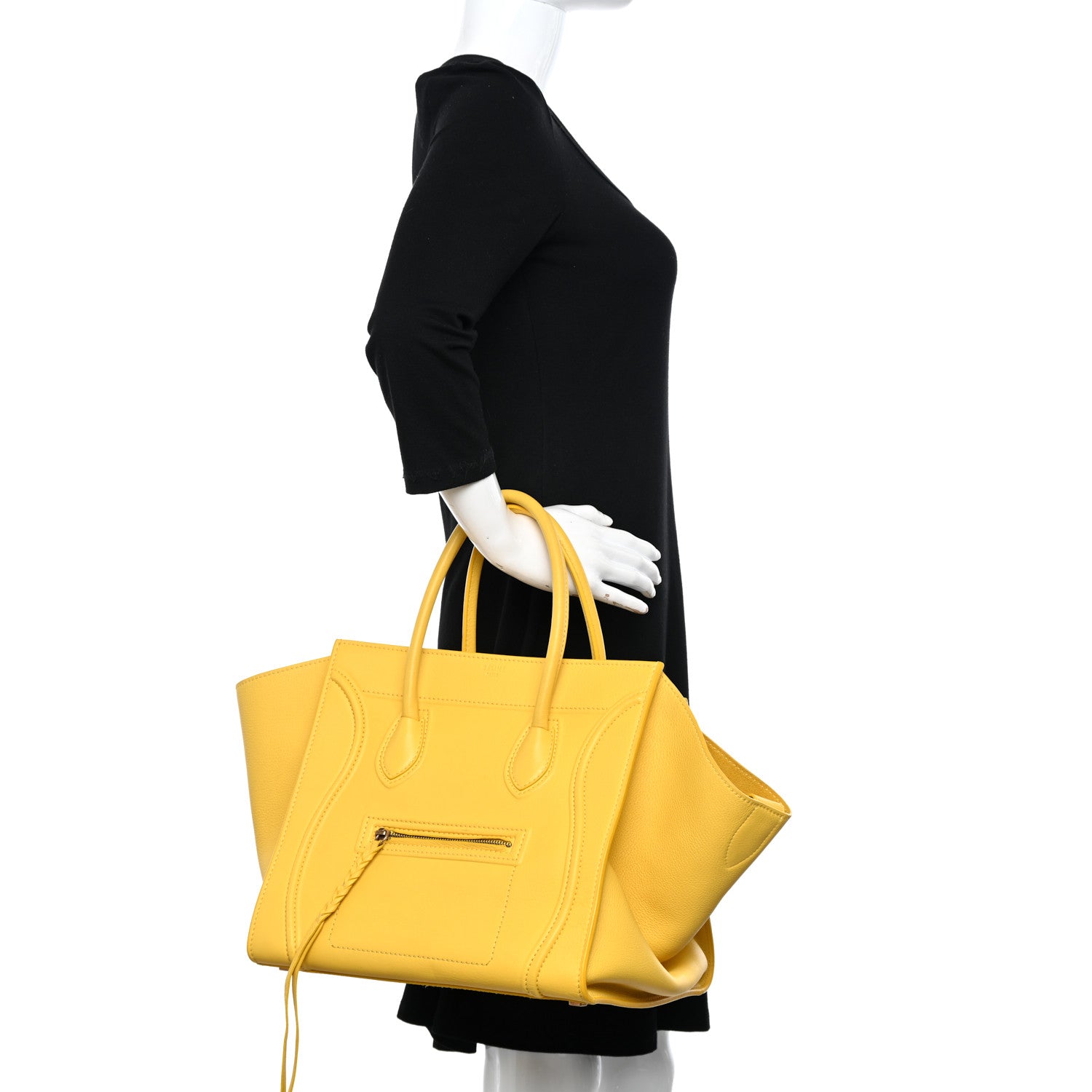 Celine Supple Calfskin Large Phantom Luggage Sun Yellow 3 of 11