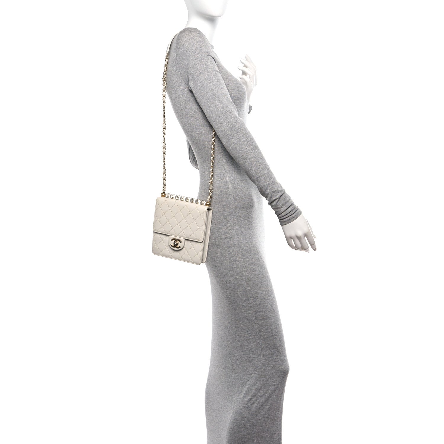 Chanel Lambskin Quilted Chic Pearls Flap White 2 of 10