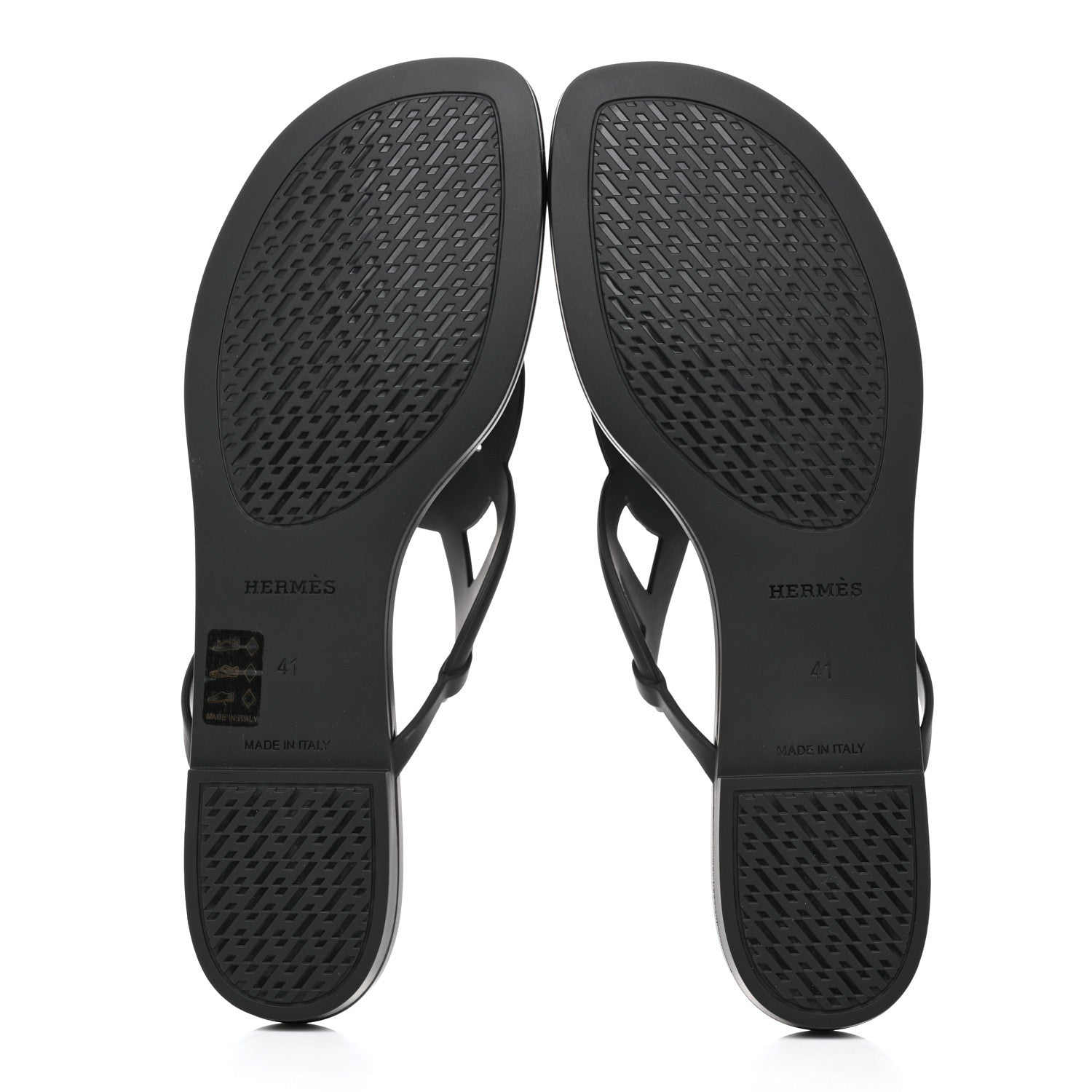 Hermes Rubber Womens Egerie Sandals 41 Black 5 of 9
