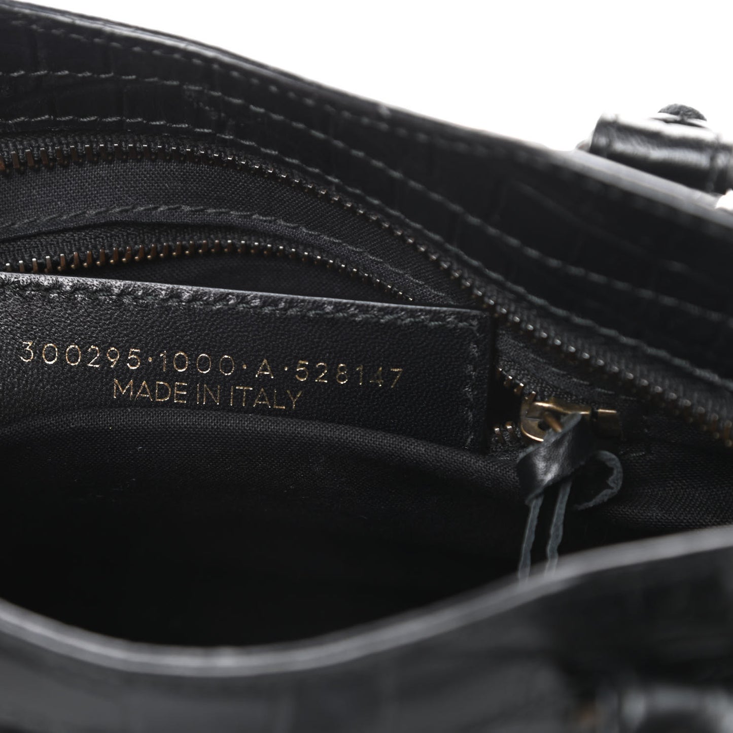Calfskin Crocodile Embossed Classic Hardware Mini City Black
