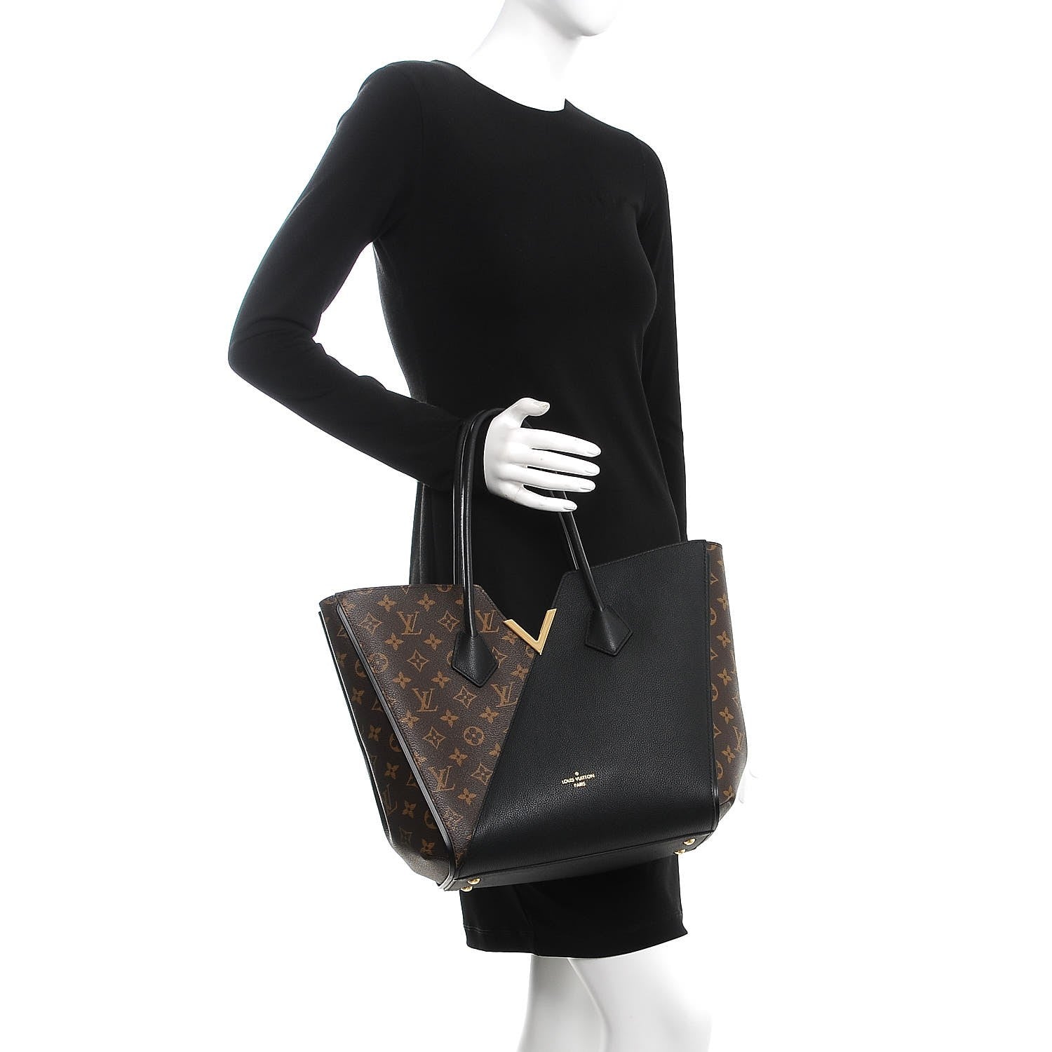 Louis Vuitton Calfskin Monogram Kimono Tote Black 2 of 8