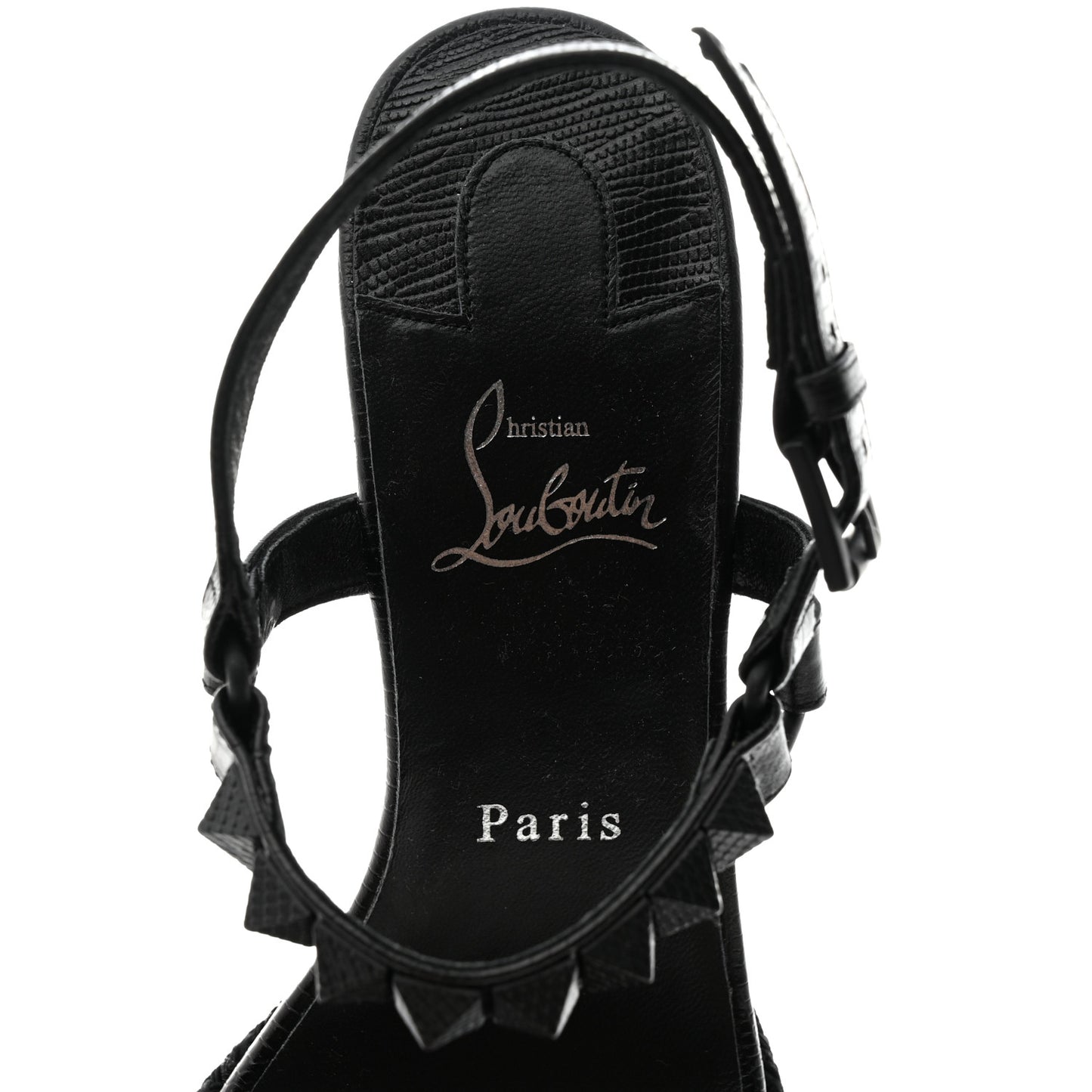 Calfskin Crocodile Embossed Pyraclou 110 Wedge Sandals 41 Black