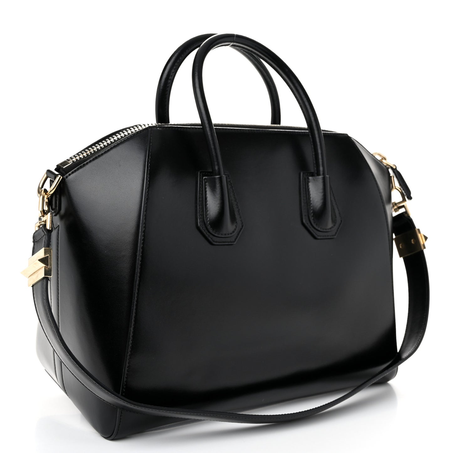 Shiny Lord Calfskin Medium Antigona Black