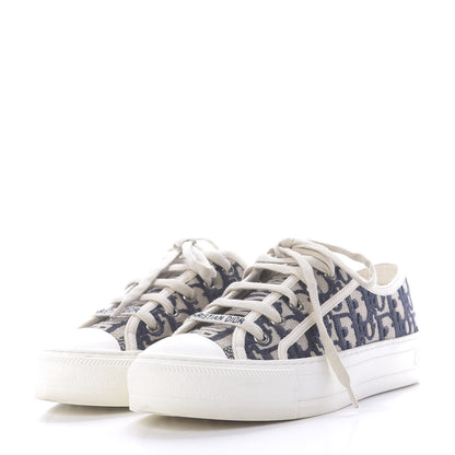 Christian Dior Canvas Oblique Walk'N'Dior Low Top Sneakers 35 Deep Blue 3 of 11
