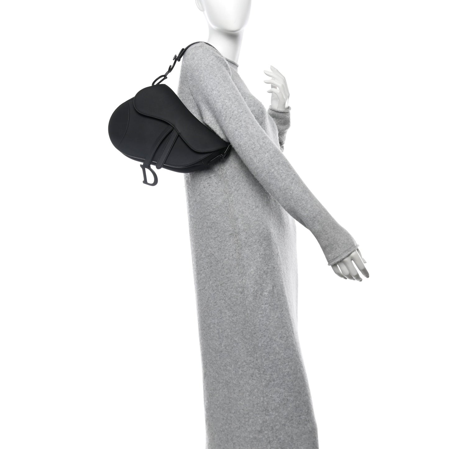 Ultra Matte Calfskin Saddle Bag Black