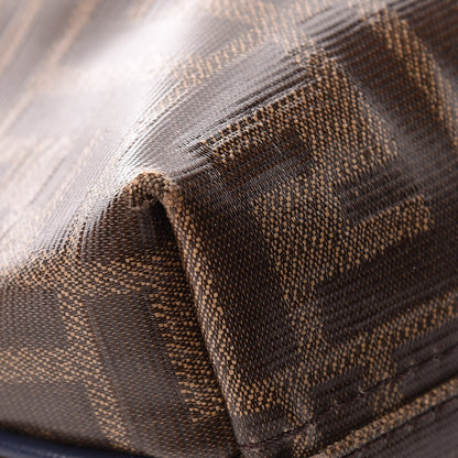 Fendi X FILA Glazed Fabric Vitello Century FF 1974 Mania Pouch Mogano Panna Blueberry 14 of 16