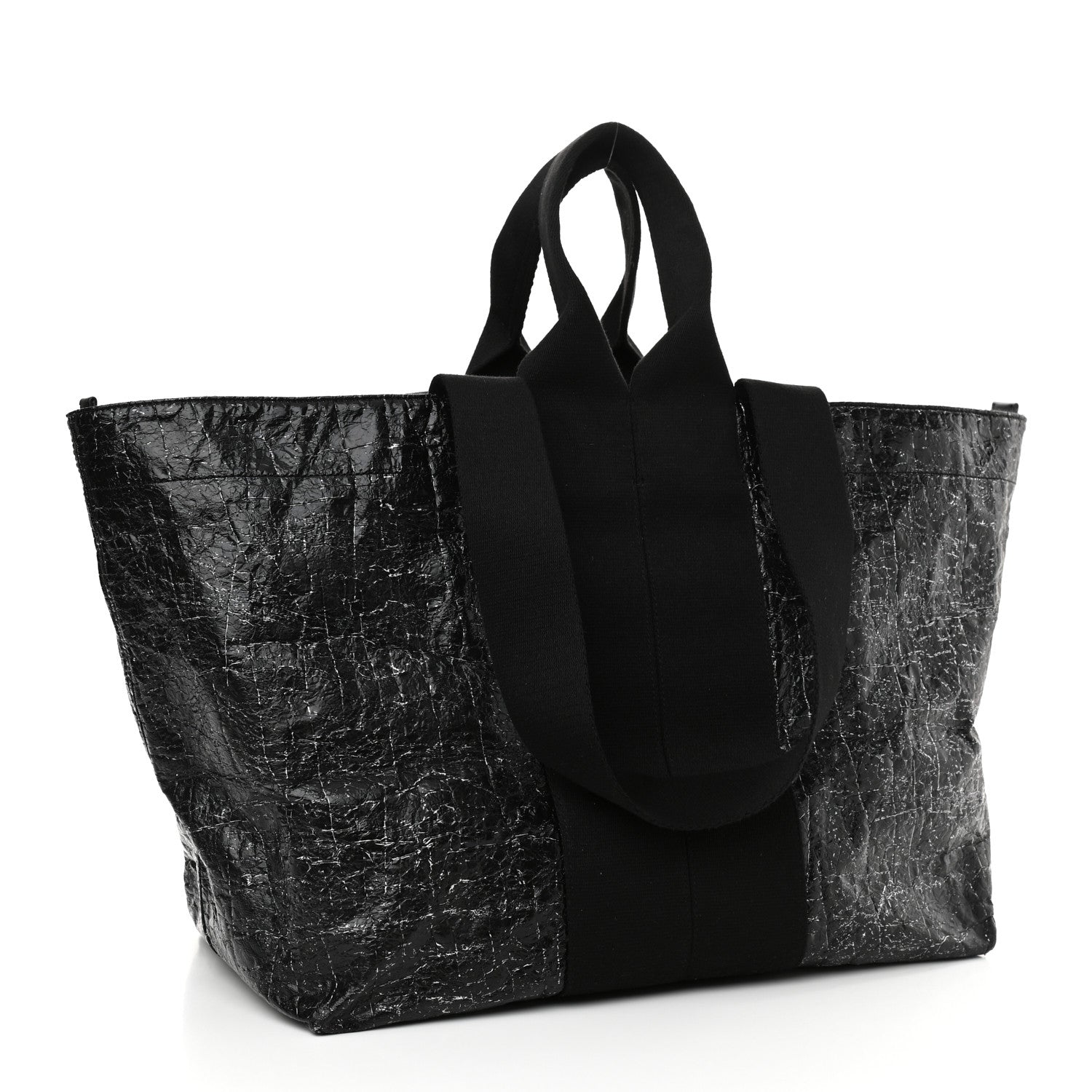 Alexander Wang Crackled Coated Canvas Extra Large AW Logo Tote Black 3 of 11