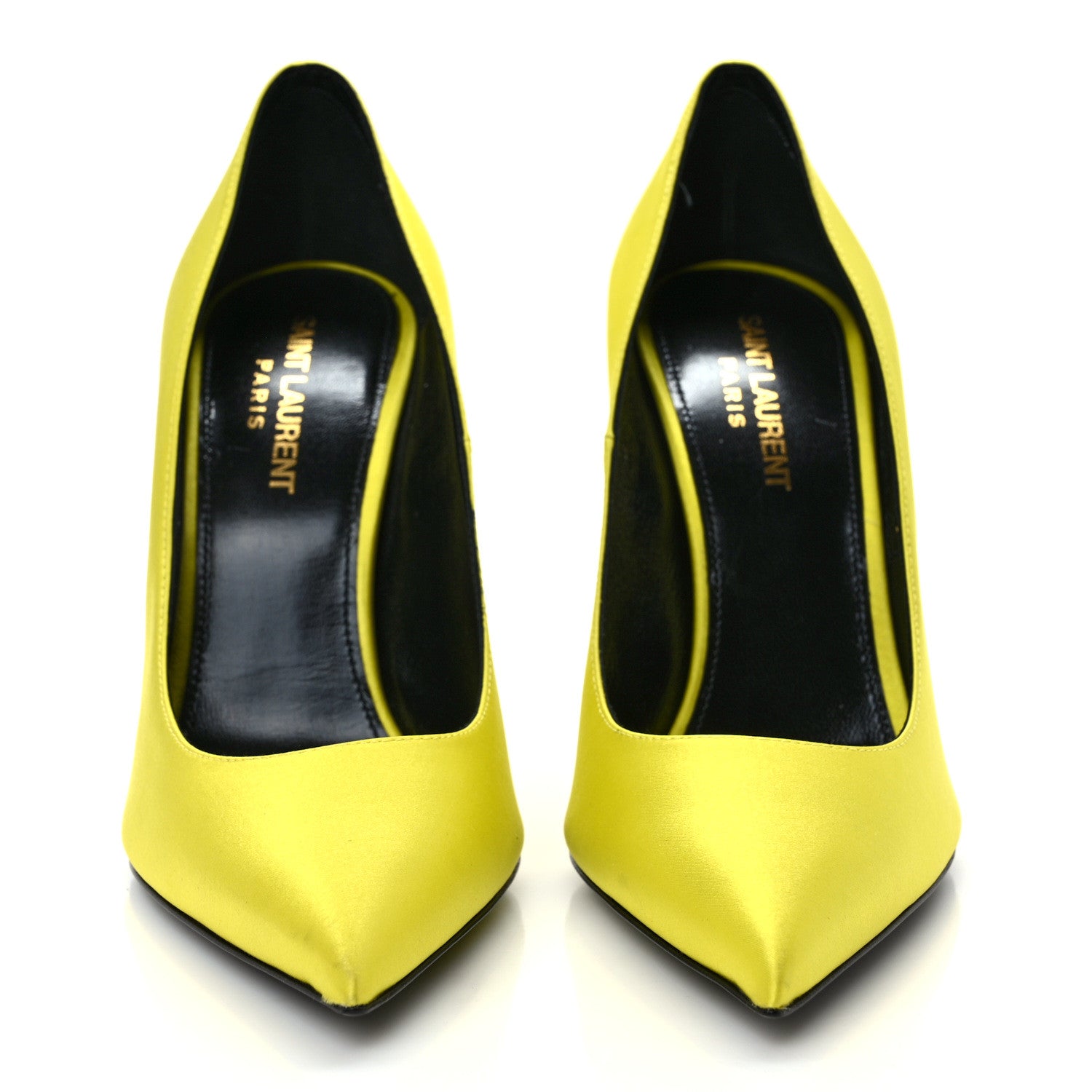 Saint Laurent Satin Crepe Marylin 110 Pumps 37.5 Narcissus 37.5 Yellow 2 of 9