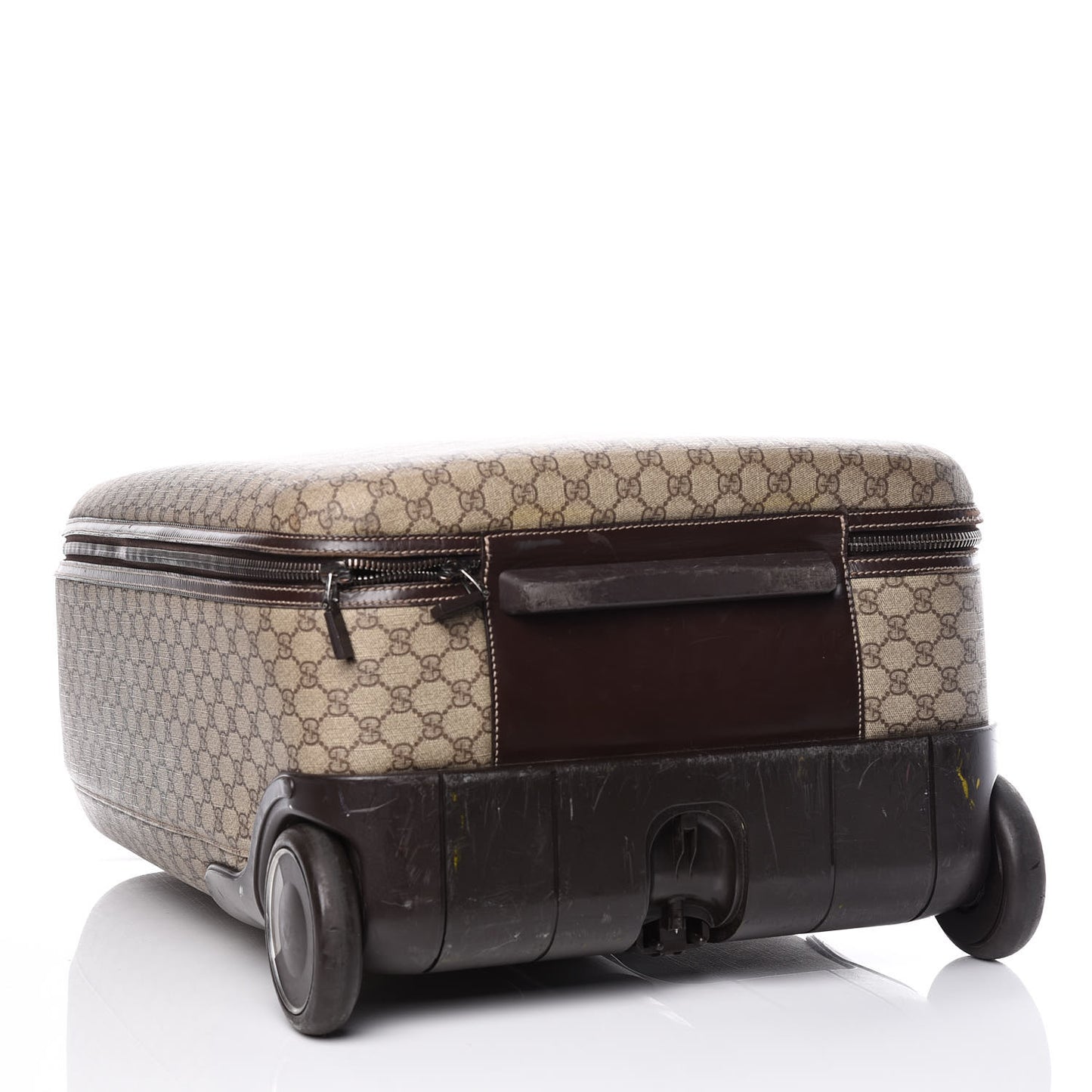 GG Plus Monogram Trolley Suitcase Dark Brown