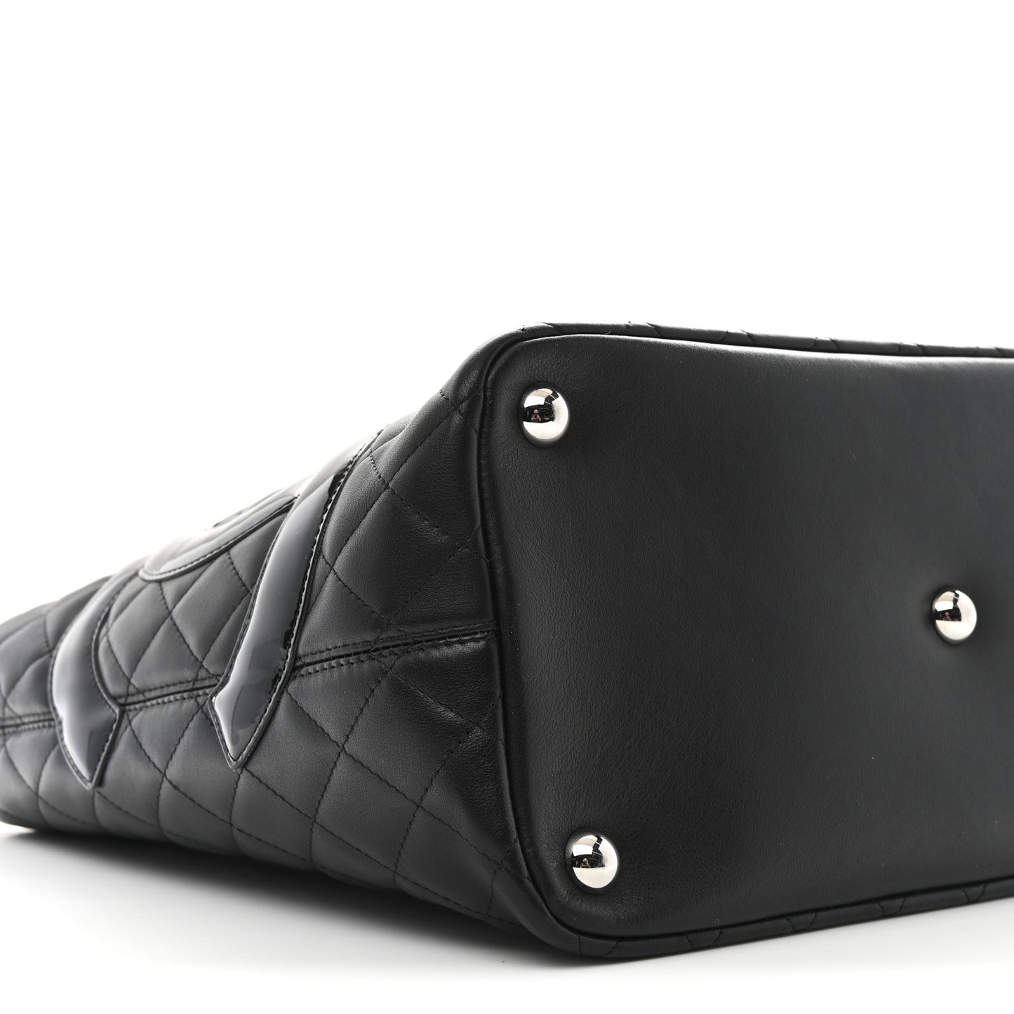 Calfskin Quilted Large Cambon Tote Black