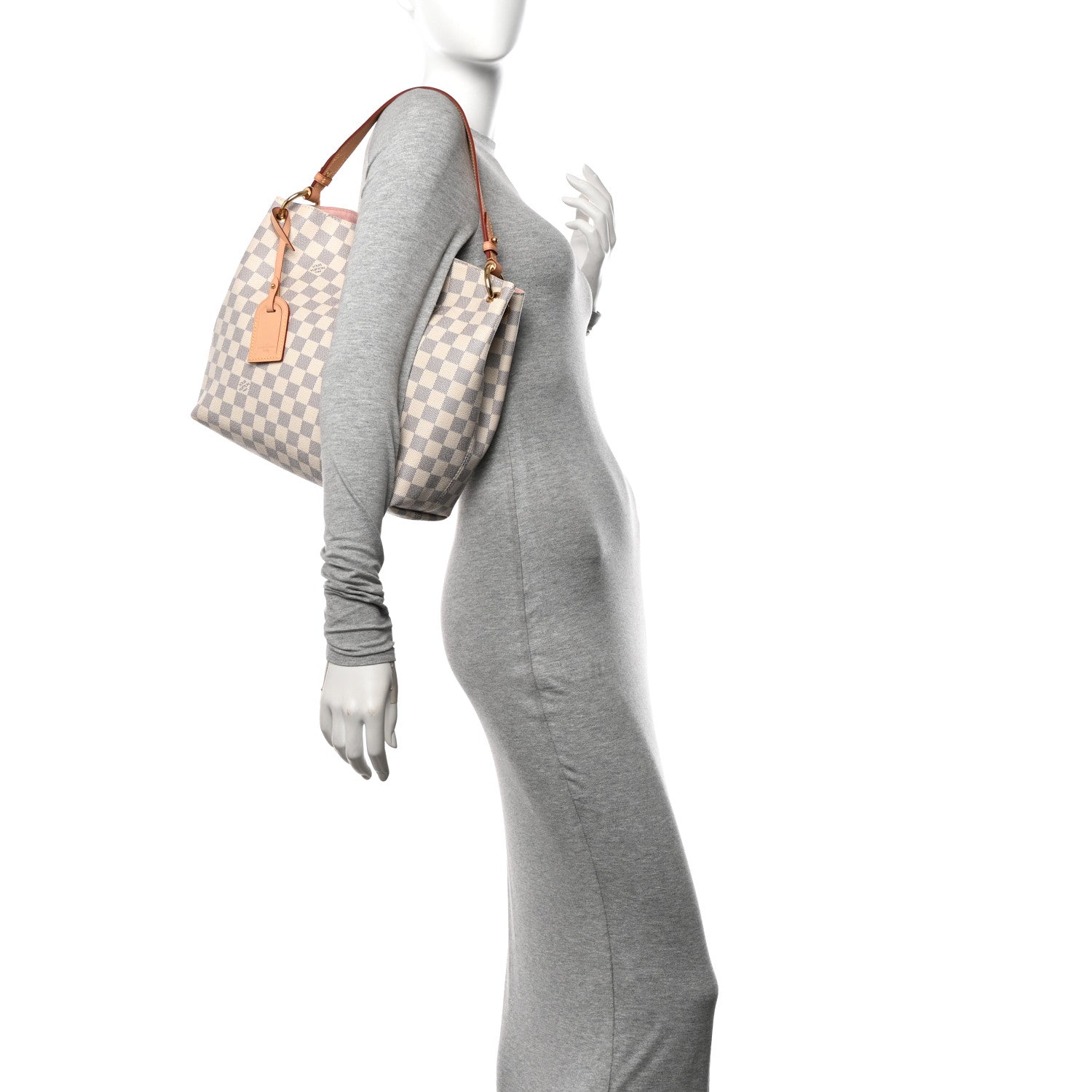 Louis Vuitton Damier Azur Graceful PM Rose Ballerine 2 of 10