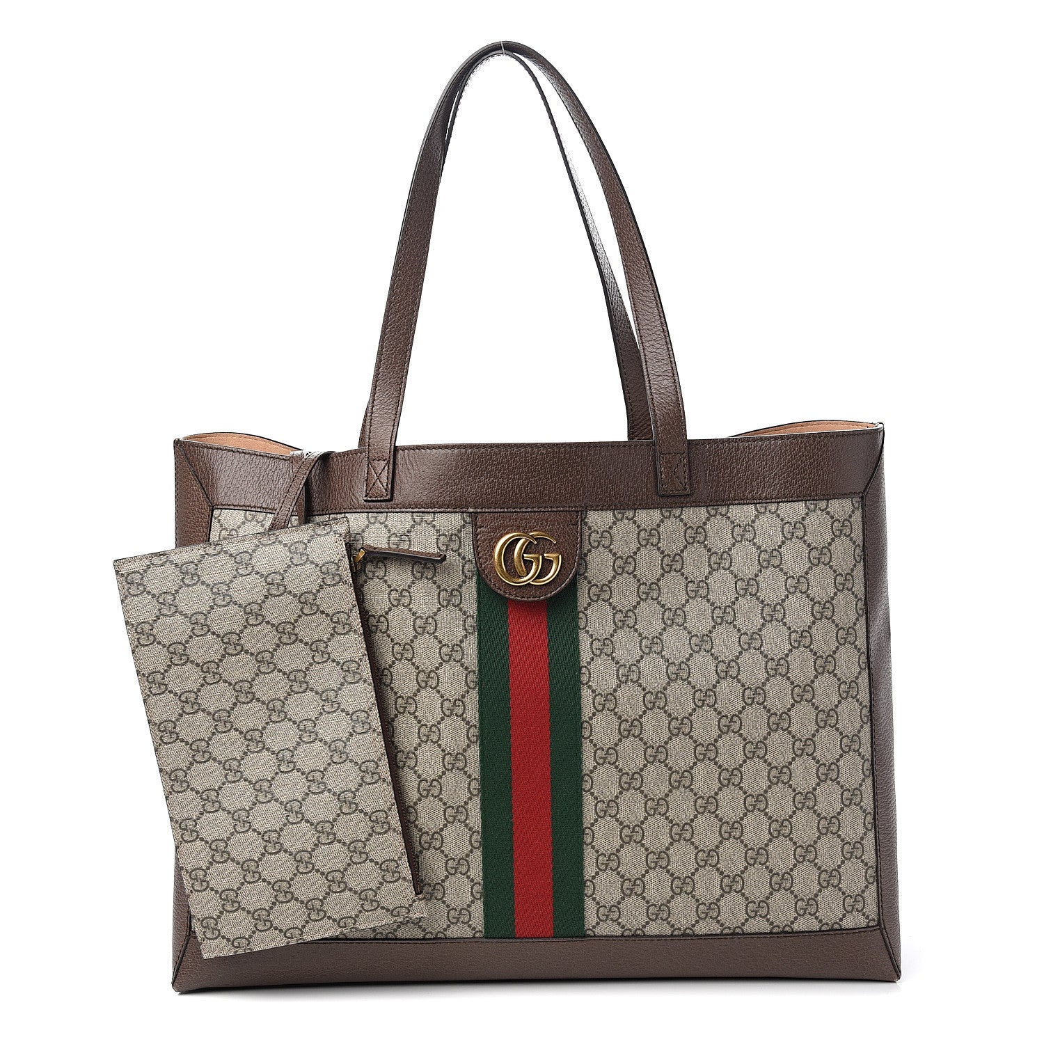 Gucci GG Supreme Monogram Web Large Ophidia Tote Brown 1 of 17